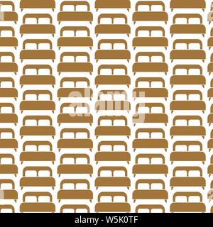 Pattern background double bed icon Stock Vector