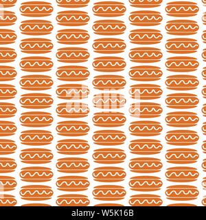 Pattern background sausage hot dog icon Stock Vector