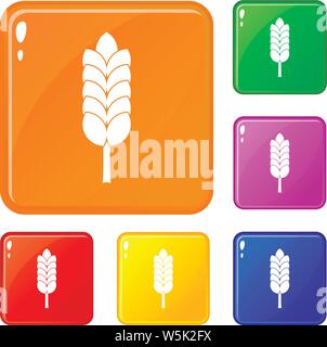 Big spica icons set vector color Stock Vector