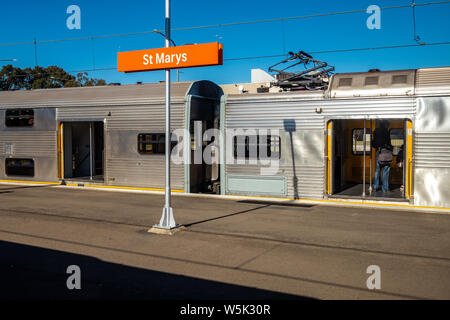 F-Set Train at Farewell Run of S-Set Trains in Sydney, NSW, Australia Stock Photo