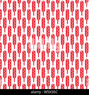 Pattern background sausage hot dog icon Stock Vector