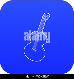 Guitar icon blue vector Stock Vector
