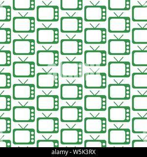 Pattern background Retro TV icon Stock Vector