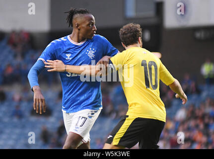 GLASGOW, SCOTLAND - JULY 18, 2019: Joe Aribo of Rangers pictured during the 2nd leg of the 2019/20 UEFA Europa League First Qualifying Round game between Rangers FC (Scotland) and St Joseph's FC (Gibraltar) at Ibrox Park. Stock Photo