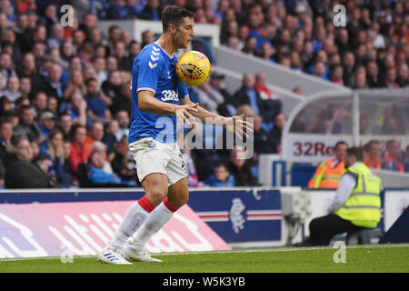 GLASGOW, SCOTLAND - JULY 18, 2019: Matt Polster of Rangers pictured during the 2nd leg of the 2019/20 UEFA Europa League First Qualifying Round game between Rangers FC (Scotland) and St Joseph's FC (Gibraltar) at Ibrox Park. Stock Photo