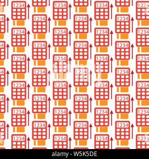 Pattern background POS Terminal Icon Stock Vector