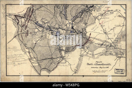 184 Map of the battle of Chancellorsville Saturday May 2nd 1863 Rebuild and Repair Stock Photo