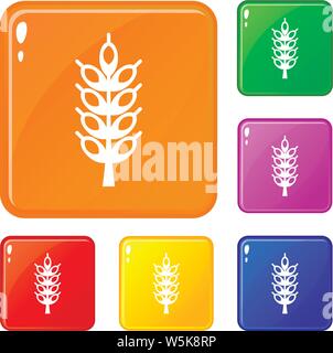 Big spike icons set vector color Stock Vector