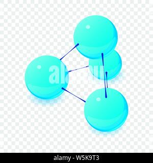 Interaction molecule icon, isometric 3d style Stock Vector