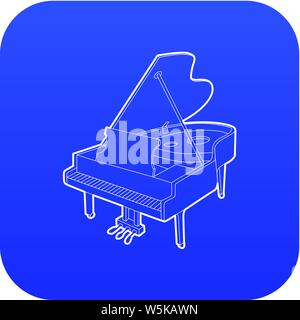 Grand piano icon blue vector Stock Vector