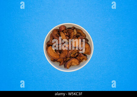 dried apple slices top view, ingredient for cake Stock Photo