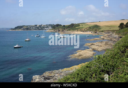 View of St Mawes from St Anthony Head, Cornwall UK Stock Photo