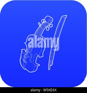 Contrabass icon blue vector Stock Vector