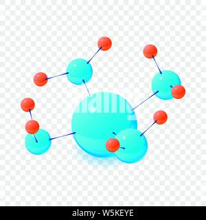 Complex molecule icon, isometric 3d style Stock Vector
