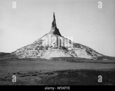 Chimney Rock, Nebraska. (1904); Scope and content:  Photograph from Volume One of a series of photo albums documenting the construction of Pathfinder Dam and other units on the North Platte Project in Wyoming and Nebraska. Stock Photo