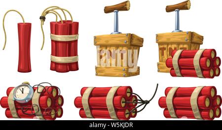 dynamite set on white Stock Vector