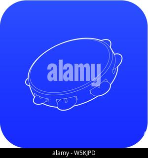 Tambourine icon blue vector Stock Vector