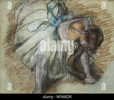 Dancer Adjusting Her Shoe - Edgar Degas -