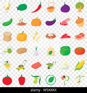 Farming icons set, isometric style Stock Vector