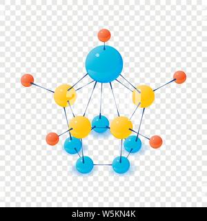 Unique molecule icon, isometric 3d style Stock Vector