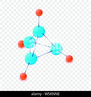 Multicolor molecule icon, isometric 3d style Stock Vector
