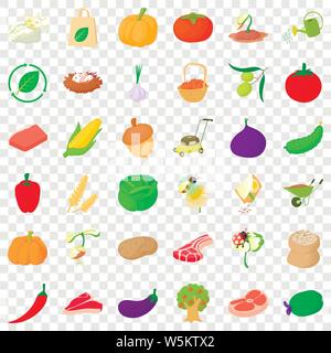 Farm icons set, isometric style Stock Vector