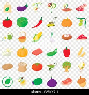 Pumpkin icons set, isometric style Stock Vector