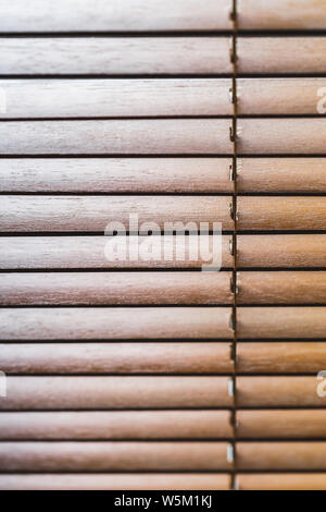 Wooden jalousie closeup. Eco style and concept Stock Photo