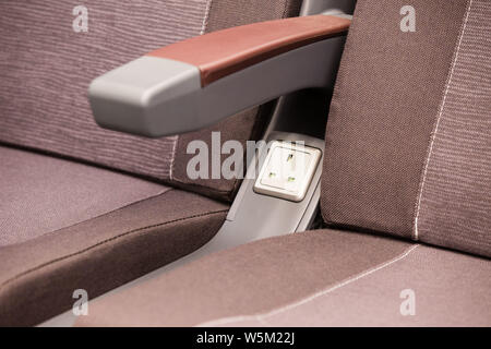 First class train carriage seats Stock Photo