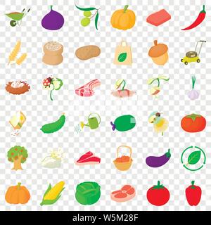 Autumn icons set, isometric style Stock Vector