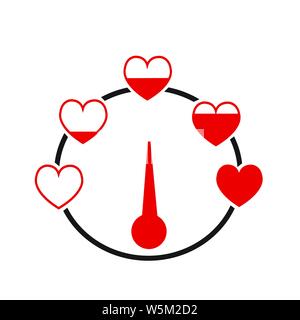 Valentine's day card idea Love meter Stock Vector