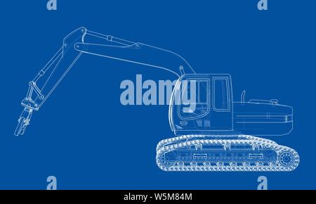 Outline sloopkraan concept. Vector Stock Vector