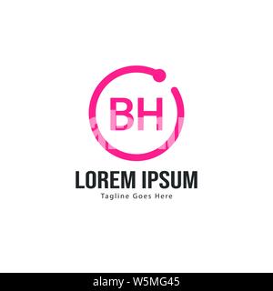 BH Letter Logo Design. Creative Modern BH Letters Icon Illustration design Stock Vector