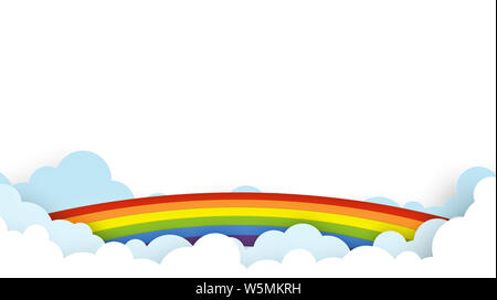 Abstract kawaii Colorful Sky rainbow background. Soft gradient pastel Comic graphic. Concept for children and kindergartens or presentation Stock Photo