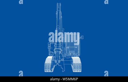 Outline sloopkraan concept. Vector Stock Vector