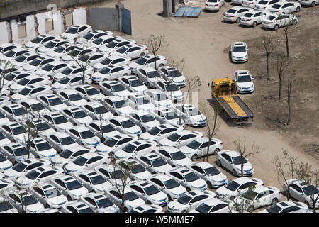 Broken and abandoned electric vehicle (EV) of Chinese car-sharing ...