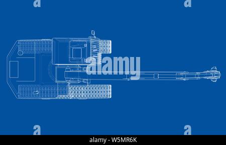 Outline sloopkraan concept. Vector Stock Vector