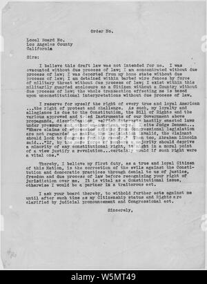 Form letter included in case file exhibits; Scope and content 