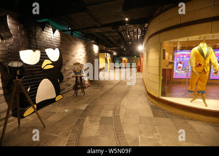 Interior view of China's first Hello Kitty Indoor Theme Park, named as 'Hello Kitty Shanghai Times', in Shanghai, China, 6 April 2019.   Hello Kitty I Stock Photo