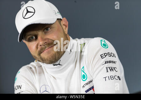 Finnish Formula One driver Valtteri Bottas of Mercedes attends a press conference after the Formula 1 Heineken Chinese Grand Prix 2019 at the Shanghai Stock Photo