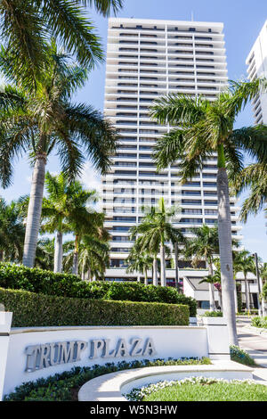 West Palm Beach Florida,Trump Plaza,luxury,condominium residential apartment apartments building buildings housing,high rise skyscraper skyscrapers bu Stock Photo