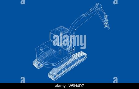 Outline sloopkraan concept. Vector Stock Vector