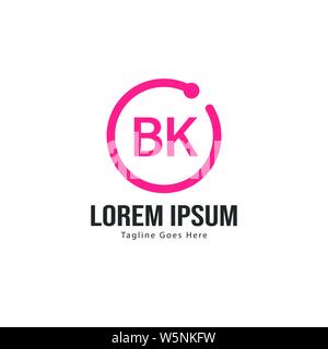 BK Letter Logo Design. Creative Modern BK Letters Icon Illustration design Stock Vector