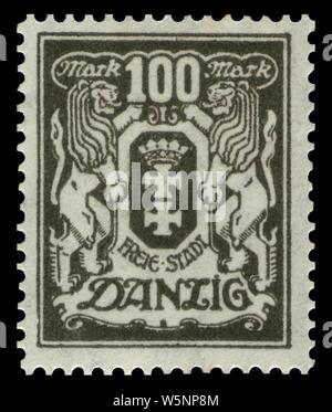 Danzig 1923 141 großes Staatswappen. Stock Photo