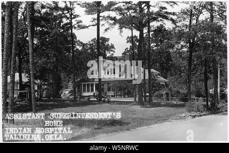 Indian hospital. Talihina, Oklahoma; Scope and content:  Postcard views of hospital complex; homes of medical director & assistant superintendent. Stock Photo