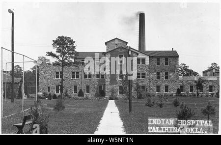 Indian hospital. Talihina, Oklahoma; Scope and content:  Postcard views of hospital complex; homes of medical director & assistant superintendent. Stock Photo