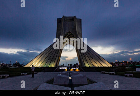 Colombo, Iran - Azadi Tower Was Built To Commerate 2500 Years of King Rule -- Less than a Decade Before the Last King Was Deposed. Stock Photo