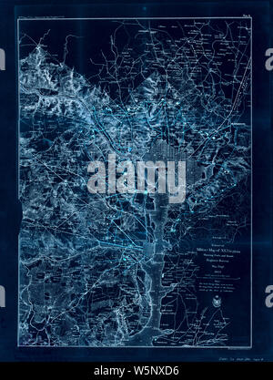 Civil War Maps 0364 Extract of military map of NE Virginia showing forts and roads Inverted Rebuild and Repair Stock Photo