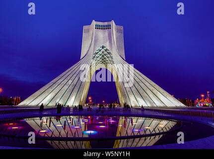 Colombo, Iran - Azadi Tower Was Built To Commerate 2500 Years of King Rule -- Less than a Decade Before the Last King Was Deposed. Stock Photo