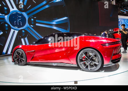 --FILE--A BYD E-SEED GT All-Electric Supercar is displayed during the 18th Shanghai International Automobile Industry Exhibition, also known as Auto S Stock Photo